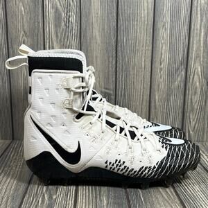Nike Force Savage Elite TD Men Football Cleats White Black Size 11.5 High Top